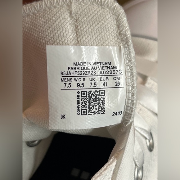 Custom Converse By You Lift Platform Low Womens 9.5 White Wedding Just Married - Picture 15 of 16